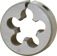 Interstate - 7/16-20 UNF Thread, 1" Outside Diam High Speed Steel Round Die - Right Hand Thread, Adjustable - Exact Tooling