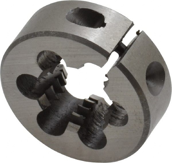 Interstate - 1/2-13 UNC Thread, 1" Outside Diam High Speed Steel Round Die - Right Hand Thread, Adjustable - Exact Tooling