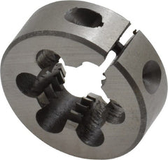 Interstate - 1/2-13 UNC Thread, 1" Outside Diam High Speed Steel Round Die - Right Hand Thread, Adjustable - Exact Tooling