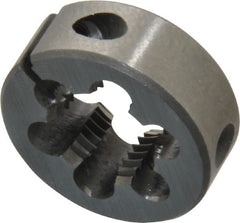 Interstate - 1/2-20 UNF Thread, 1" Outside Diam High Speed Steel Round Die - Right Hand Thread, Adjustable - Exact Tooling
