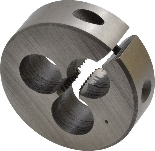 Interstate - 1/4-20 UNC Thread, 1-1/2" Outside Diam High Speed Steel Round Die - Right Hand Thread, Adjustable - Exact Tooling