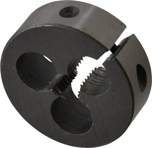Interstate - 5/16-18 UNC Thread, 1-1/2" Outside Diam High Speed Steel Round Die - Right Hand Thread, Adjustable - Exact Tooling