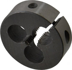 Interstate - 5/16-18 UNC Thread, 1-1/2" Outside Diam High Speed Steel Round Die - Right Hand Thread, Adjustable - Exact Tooling