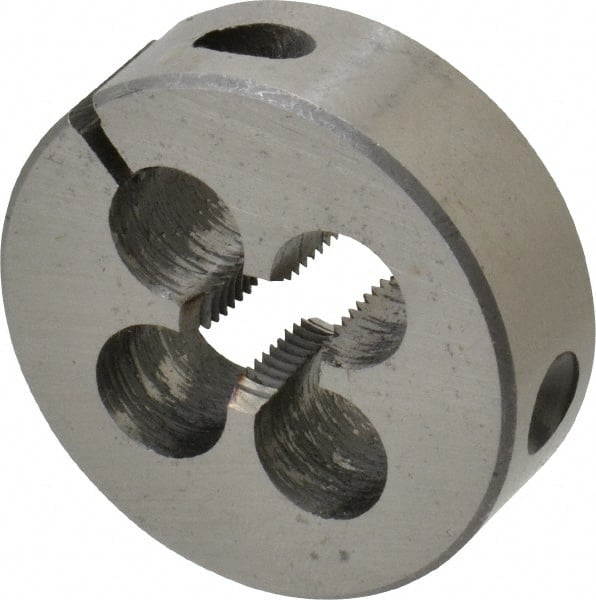Interstate - 3/8-24 UNF Thread, 1-1/2" Outside Diam High Speed Steel Round Die - Right Hand Thread, Adjustable - Exact Tooling