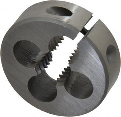 Interstate - 1/2-13 UNC Thread, 1-1/2" Outside Diam High Speed Steel Round Die - Right Hand Thread, Adjustable - Exact Tooling