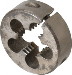 Interstate - 11/16-11 UNC Thread, 1-1/2" Outside Diam High Speed Steel Round Die - Right Hand Thread, Adjustable - Exact Tooling