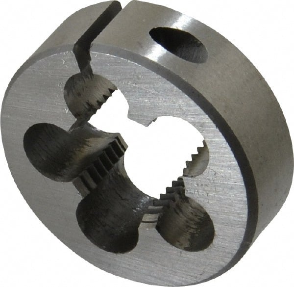 Interstate - 11/16-16 UNF Thread, 1-1/2" Outside Diam High Speed Steel Round Die - Right Hand Thread, Adjustable - Exact Tooling
