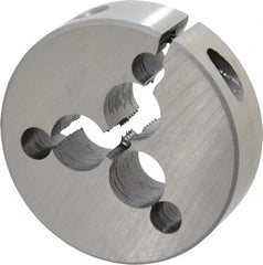 Interstate - 1/4-20 UNC Thread, 2" Outside Diam High Speed Steel Round Die - Right Hand Thread, Adjustable - Exact Tooling
