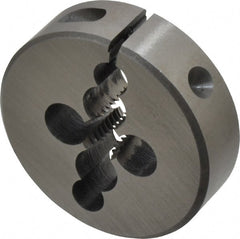 Interstate - 3/8-16 UNC Thread, 2" Outside Diam High Speed Steel Round Die - Right Hand Thread, Adjustable - Exact Tooling