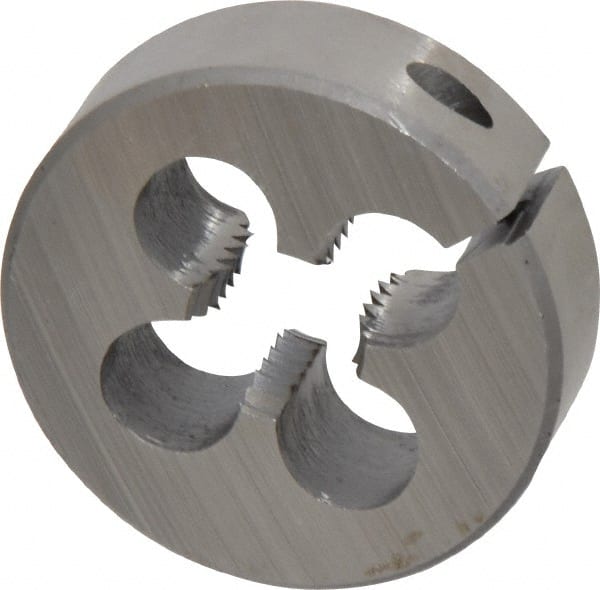 Interstate - 5/8-11 UNC Thread, 2" Outside Diam High Speed Steel Round Die - Right Hand Thread, Adjustable - Exact Tooling