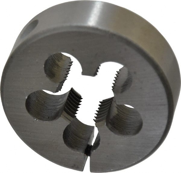 Interstate - 11/16-16 UNF Thread, 2" Outside Diam High Speed Steel Round Die - Right Hand Thread, Adjustable - Exact Tooling