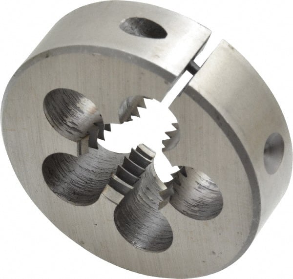Interstate - 3/4-10 UNC Thread, 2" Outside Diam High Speed Steel Round Die - Right Hand Thread, Adjustable - Exact Tooling