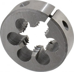 Interstate - 7/8-9 UNC Thread, 2" Outside Diam High Speed Steel Round Die - Right Hand Thread, Adjustable - Exact Tooling