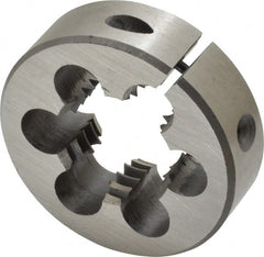 Interstate - 1-8 UNC Thread, 2" Outside Diam High Speed Steel Round Die - Right Hand Thread, Adjustable - Exact Tooling