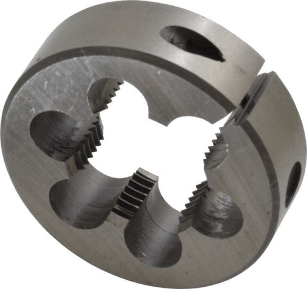 Interstate - 1-14 UNS Thread, 2" Outside Diam High Speed Steel Round Die - Right Hand Thread, Adjustable - Exact Tooling