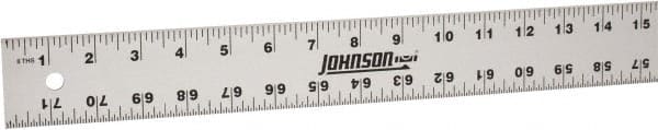 Johnson Level & Tool - 72" Long, 1/8, 1/16" Graduation, Aluminum Rule - English Graduation Style, Gray, Anodized Finish - Exact Tooling