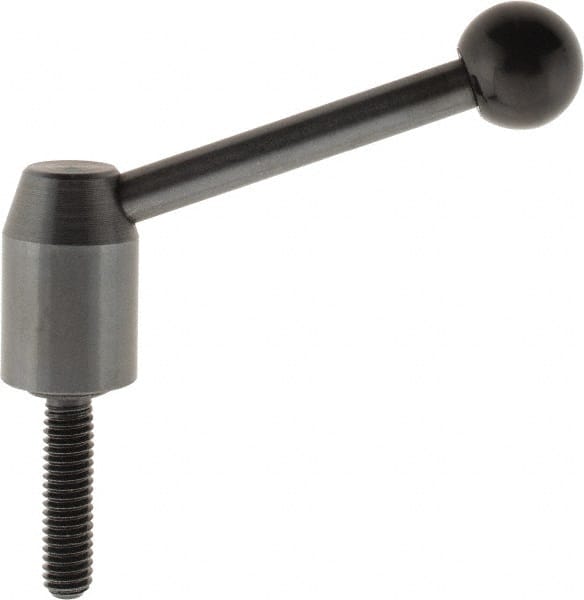 J.W. Winco - 5/16-18, 0.53" Hub Diam, Steel Threaded Stud Adjustable Clamping Handle - Exact Tooling