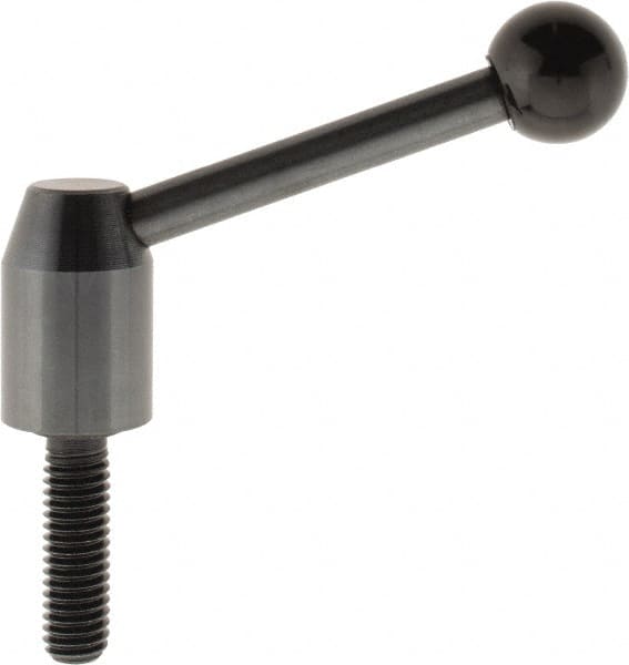 J.W. Winco - 3/8-16, 0.53" Hub Diam, Steel Threaded Stud Adjustable Clamping Handle - Exact Tooling
