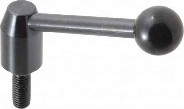 J.W. Winco - 1/2-13, Steel Threaded Stud Adjustable Clamping Handle - 4.33" OAL, 1.91" High - Exact Tooling