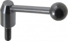 J.W. Winco - 1/2-13, Steel Threaded Stud Adjustable Clamping Handle - 4.33" OAL, 1.91" High - Exact Tooling