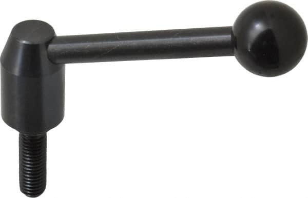 J.W. Winco - 1/2-13, Steel Threaded Stud Adjustable Clamping Handle - 4.33" OAL, 1.91" High - Exact Tooling