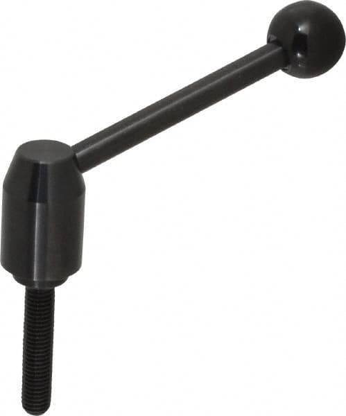 J.W. Winco - 1/2-13, Steel Threaded Stud Adjustable Clamping Handle - 4.88" OAL, 2.17" High - Exact Tooling