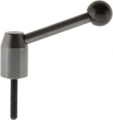 J.W. Winco - M6 x 1.0, 13.5mm Hub Diam, Steel Threaded Stud Adjustable Clamping Handle - 70mm OAL, 33.5mm High - Exact Tooling