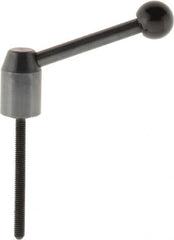 J.W. Winco - M6 x 1.0, 13.5mm Hub Diam, Steel Threaded Stud Adjustable Clamping Handle - 70mm OAL, 33.5mm High - Exact Tooling