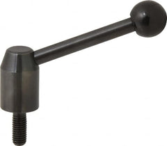 J.W. Winco - M8 x 1.25, 13.5mm Hub Diam, Steel Threaded Stud Adjustable Clamping Handle - 70mm OAL, 33.5mm High - Exact Tooling