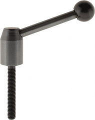 J.W. Winco - M8 x 1.25, 13.5mm Hub Diam, Steel Threaded Stud Adjustable Clamping Handle - 70mm OAL, 33.5mm High - Exact Tooling