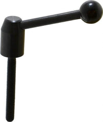 J.W. Winco - M8 x 1.25, 13.5mm Hub Diam, Steel Threaded Stud Adjustable Clamping Handle - 70mm OAL, 33.5mm High - Exact Tooling
