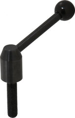 J.W. Winco - M10 x 1.5, 13.5mm Hub Diam, Steel Threaded Stud Adjustable Clamping Handle - 70mm OAL, 33.5mm High - Exact Tooling