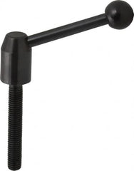 J.W. Winco - M10 x 1.5, 13.5mm Hub Diam, Steel Threaded Stud Adjustable Clamping Handle - 70mm OAL, 33.5mm High - Exact Tooling