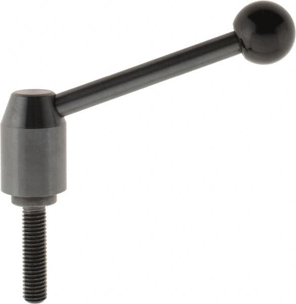 J.W. Winco - M10 x 1.5, 16mm Hub Diam, Steel Threaded Stud Adjustable Clamping Handle - Exact Tooling