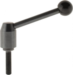 J.W. Winco - M10 x 1.5, 16mm Hub Diam, Steel Threaded Stud Adjustable Clamping Handle - Exact Tooling