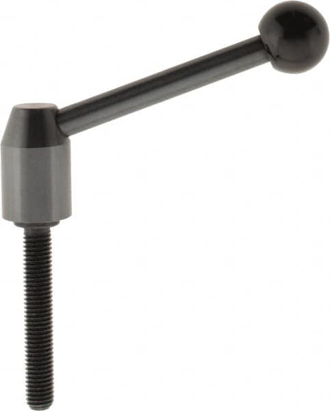 J.W. Winco - M10 x 1.5, 19mm Hub Diam, Steel Threaded Stud Adjustable Clamping Handle - Exact Tooling