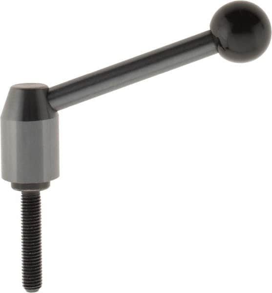 J.W. Winco - M10 x 1.5, 19mm Hub Diam, Steel Threaded Stud Adjustable Clamping Handle - Exact Tooling