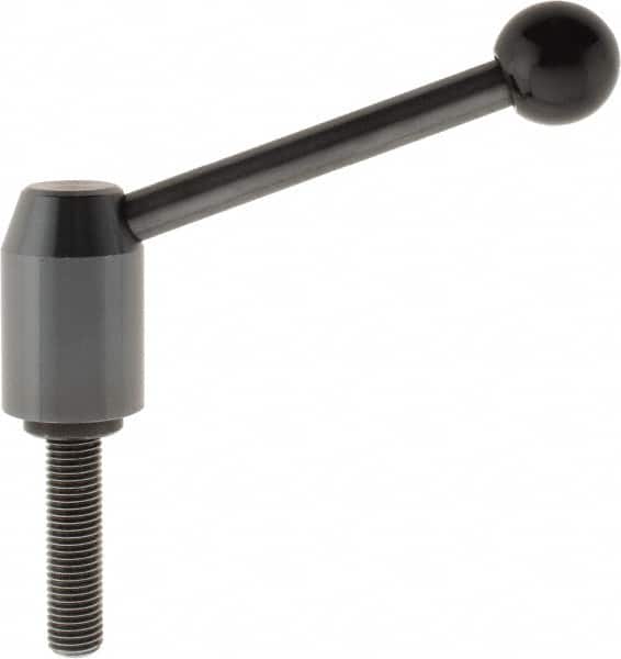 J.W. Winco - M16 x 2.0, 28mm Hub Diam, Steel Threaded Stud Adjustable Clamping Handle - Exact Tooling