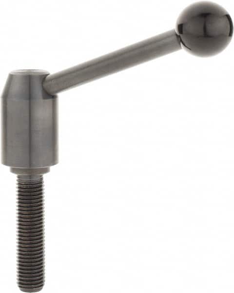 J.W. Winco - M20 x 2.5, 28mm Hub Diam, Steel Threaded Stud Adjustable Clamping Handle - Exact Tooling