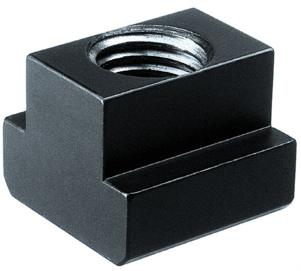 HALDER - M16 Tapped Through T Slot Nut - 19.6mm Slot Width, 32 x 12mm Base Width x Height, 32 x 24mm OAL x Height - Exact Tooling