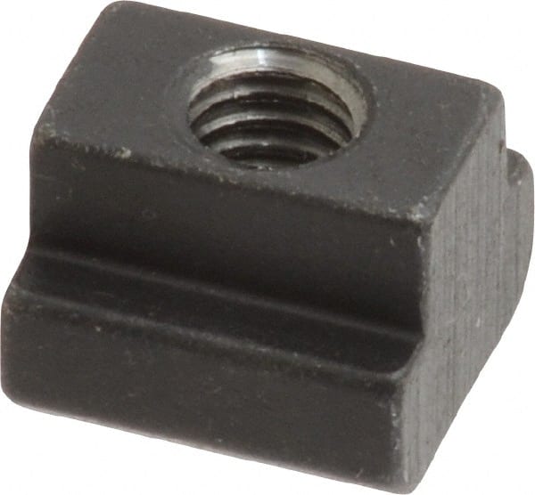 HALDER - M6 Tapped Through T Slot Nut - 7.6mm Slot Width, 13 x 6mm Base Width x Height, 13 x 10mm OAL x Height - Exact Tooling