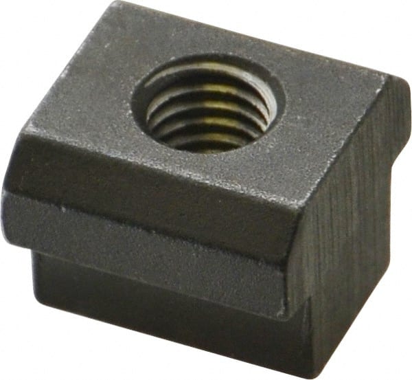 HALDER - M8 Tapped Through T Slot Nut - 11.6mm Slot Width, 18 x 7mm Base Width x Height, 18 x 14mm OAL x Height - Exact Tooling