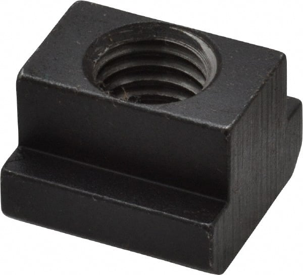 HALDER - M12 Tapped Through T Slot Nut - 13.6mm Slot Width, 22 x 8mm Base Width x Height, 22 x 16mm OAL x Height - Exact Tooling