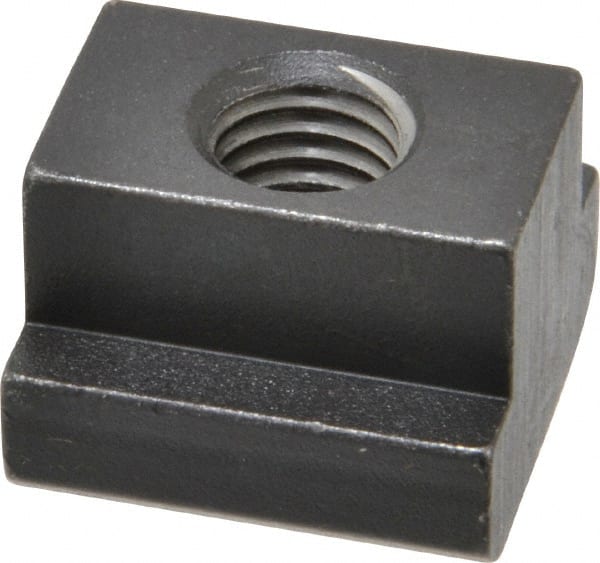 HALDER - M12 Tapped Through T Slot Nut - 17.6mm Slot Width, 28 x 10mm Base Width x Height, 28 x 20mm OAL x Height - Exact Tooling