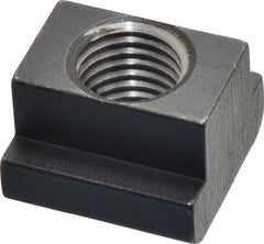 HALDER - M16 Tapped Through T Slot Nut - 17.6mm Slot Width, 28 x 10mm Base Width x Height, 28 x 20mm OAL x Height - Exact Tooling