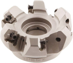 Iscar - 3.58" Cut Diam, 1" Arbor Hole, 0.276" Max Depth of Cut, 45° Indexable Chamfer & Angle Face Mill - 6 Inserts, S845 SX.U 16.. Insert, Right Hand Cut, 6 Flutes, Through Coolant, Series Helido - Exact Tooling