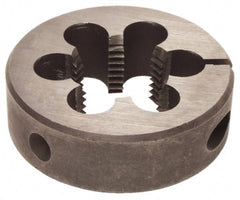 Interstate - 5/8-14 BSPT Thread, Adjustable Round Pipe Die - 2" Outside Diam, High Speed Steel, Right Hand Thread - Exact Tooling