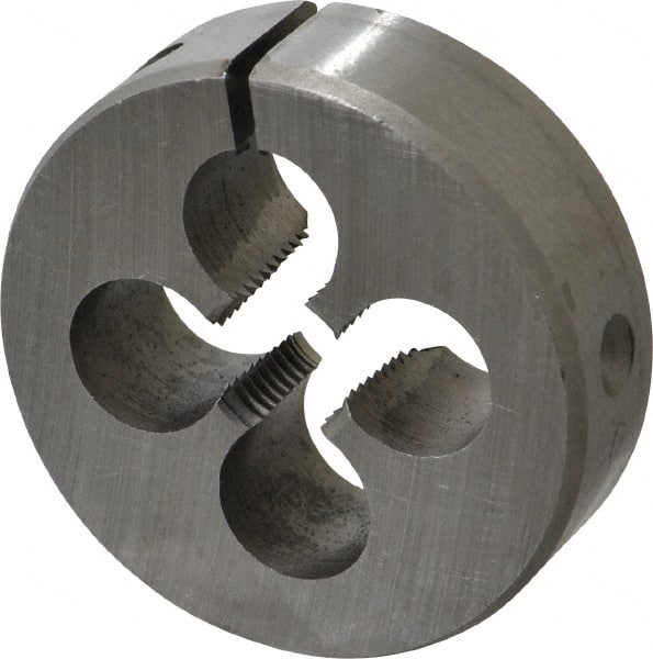 Interstate - 1/4-18 NPT Thread, Round Pipe Die - 2" Outside Diam, High Speed Steel - Exact Tooling