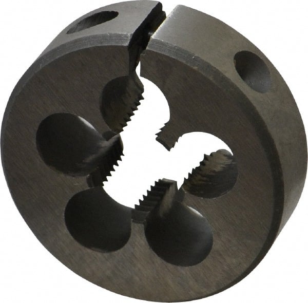 Interstate - 1/4-18 NPT Thread, Round Pipe Die - 1-1/2" Outside Diam, High Speed Steel - Exact Tooling