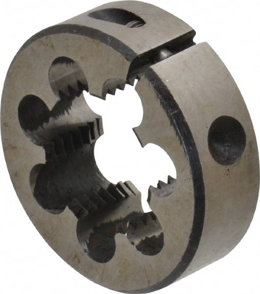 Interstate - 1/2-14 NPT Thread, Round Pipe Die - 1-1/2" Outside Diam, High Speed Steel - Exact Tooling